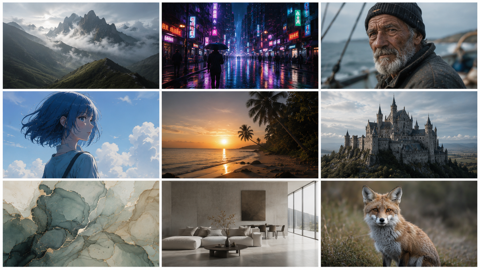 A grid of AI-generated images Rinse handles